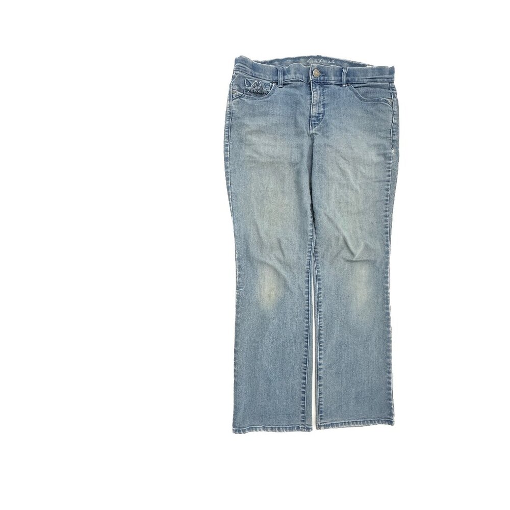 Gloria Vanderbilt Jordyn Curvy Barely Boot Women's size 12P Blue Denim Jeans‎